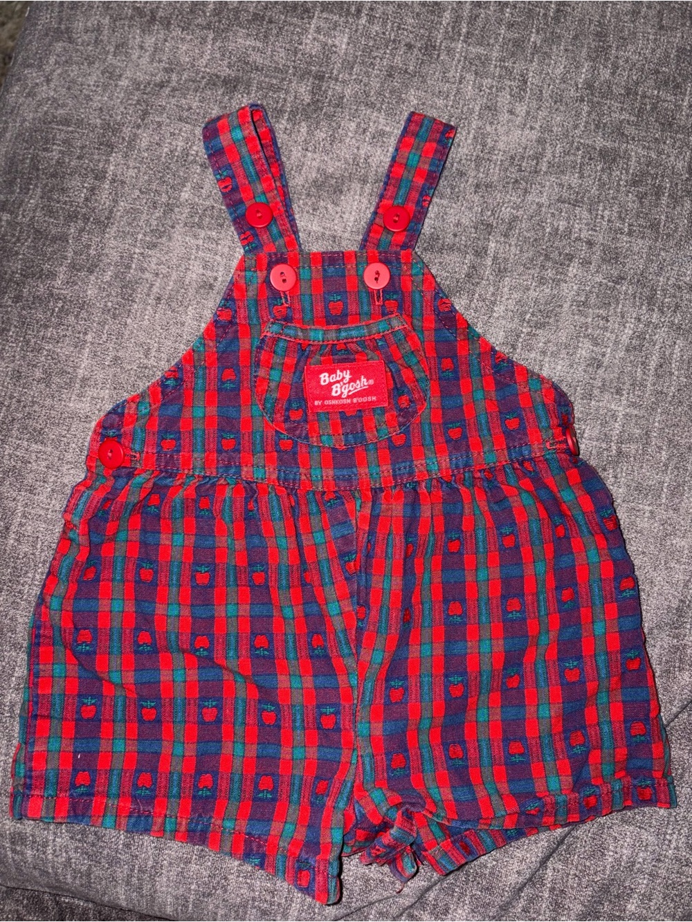 Vintage Baby B'gosh Red Apple Plaid Romper